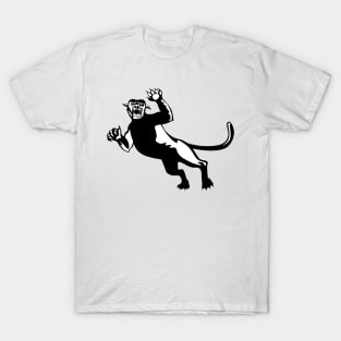 Black Panther Attacking Retro T-Shirt